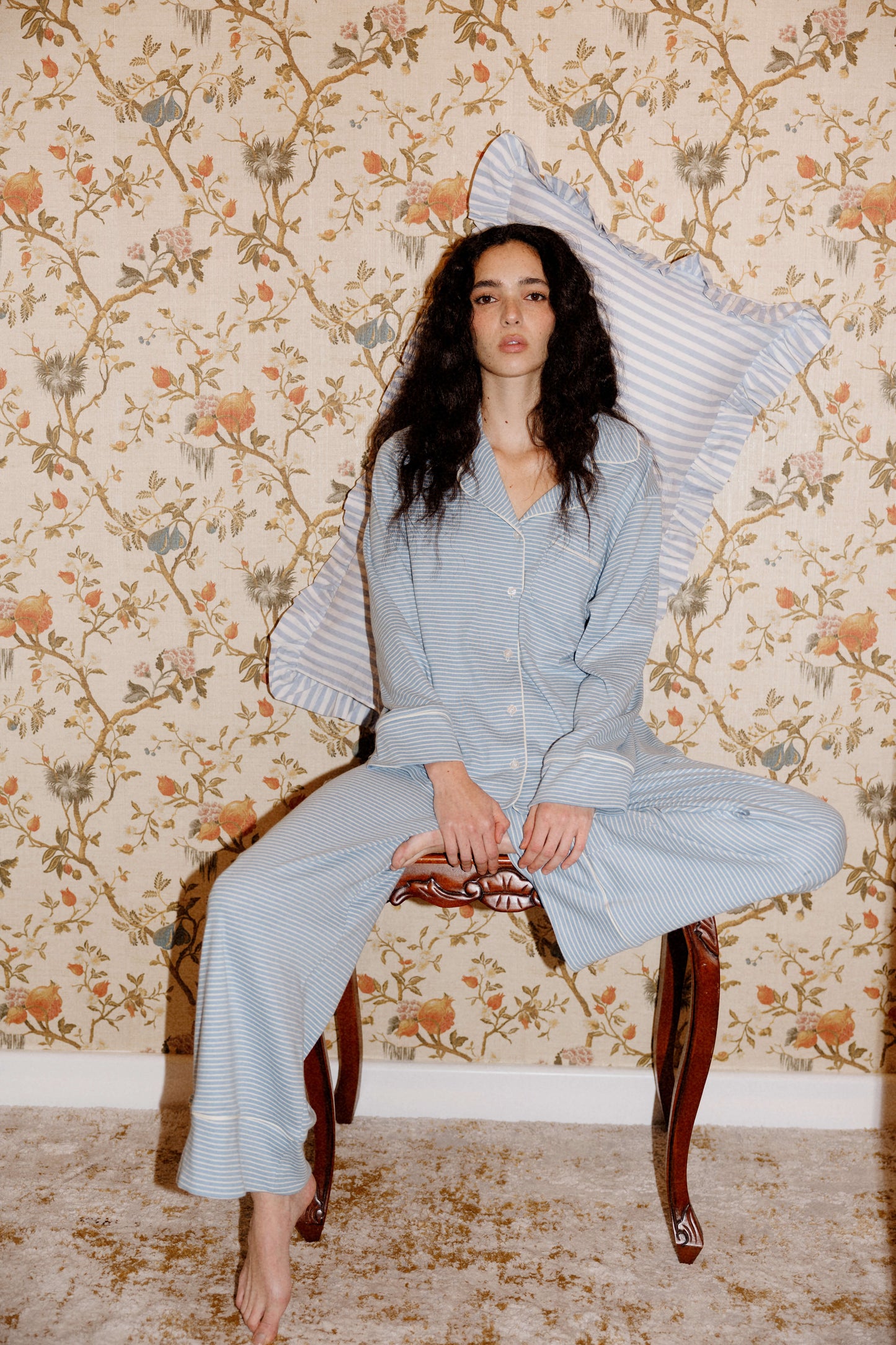 BABY BLUE STRIPE PAJAMA PANTS